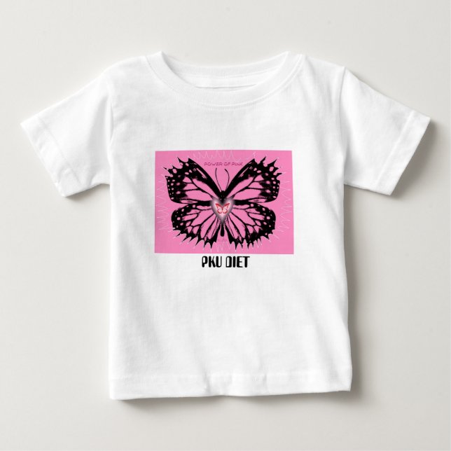 T-SHIRT POUR BÉBÉ PUISSANCE DE ROSE2, BEAUTÉ ROUGE, RÉGIME PKU (Devant)