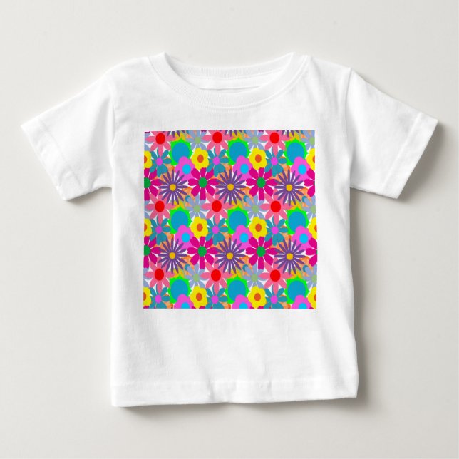 T-shirt Pour Bébé Puissance des fleurs des années 1970 (Devant)