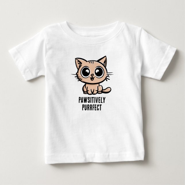 T-shirt Pour Bébé Puissant, Beau Manga Kitten (Devant)