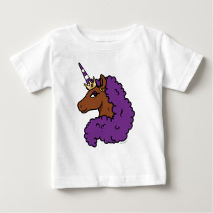 T-shirt Pour Bébé Purple Afro Unicorn