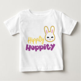 T-SHIRT POUR BÉBÉ PURPLE & JAUNE HIPPITÉ HOPPITY BLANC EASTER BUNNY