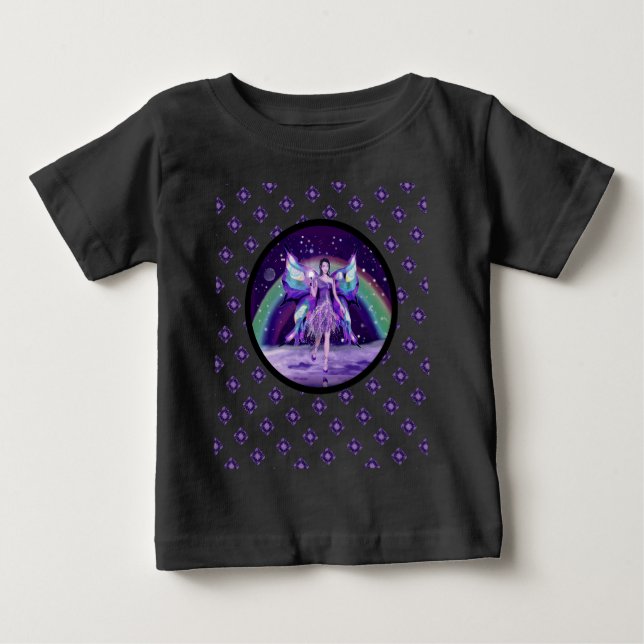 T-shirt Pour Bébé Purple Rain Fairy Baby Bodysuit (Devant)
