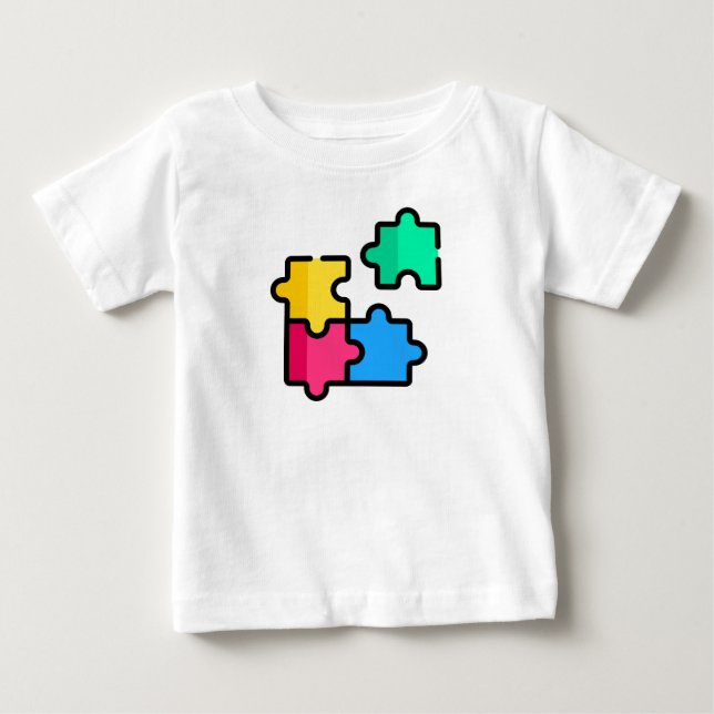 T-shirt Pour Bébé puzzle (Devant)