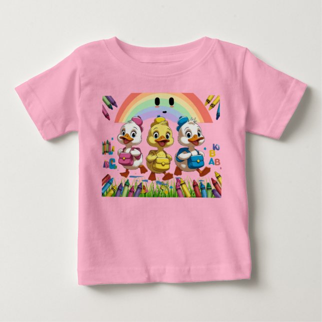 T-shirt Pour Bébé "Quacking into Kindergarten!" – Cute Duck Back-to- (Devant)