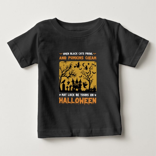 T-shirt Pour Bébé Quand les chats noirs se déplacent (Devant)