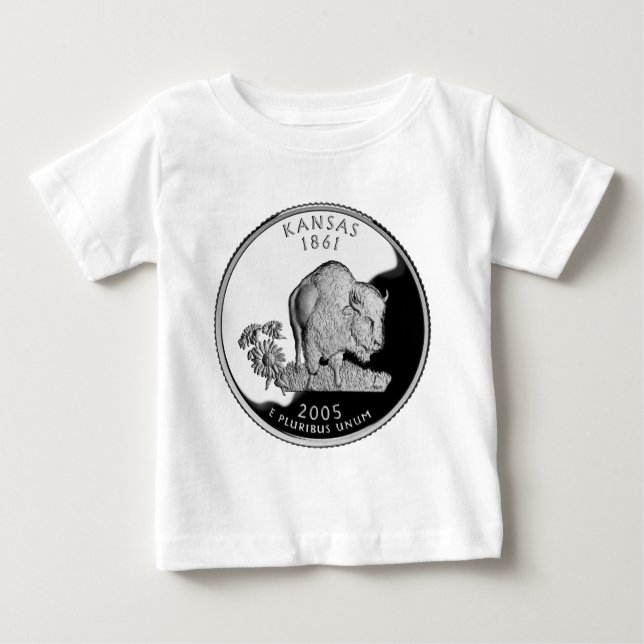 T-shirt Pour Bébé Quartier d'État de Faux Kansas (Devant)