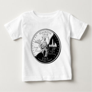 T-shirt Pour Bébé Quartier d'État de l'Illinois Reverse Side Faux