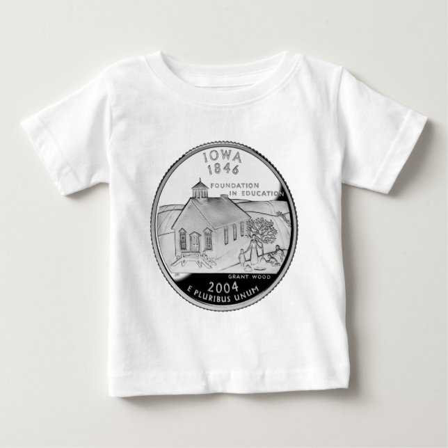 T-shirt Pour Bébé Quartier d'État de l'Iowa Reverse Side Faux (Devant)