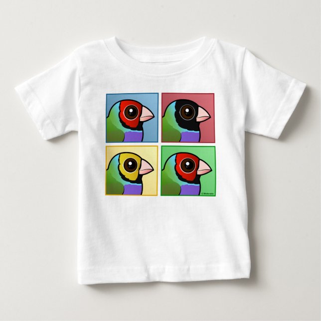 T-shirt Pour Bébé Quatre couleurs Gouldian Finch (Devant)