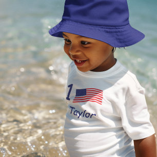 T-shirt Pour Bébé Quel âge USA Drapeau Anniversaire