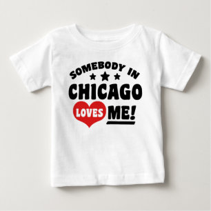 T-shirt Pour Bébé Quelqu'Un À Chicago M'Aime