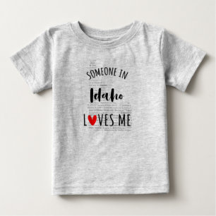T-shirt Pour Bébé Quelqu'Un À Idaho M'Aime Carte T-shirt Bébé