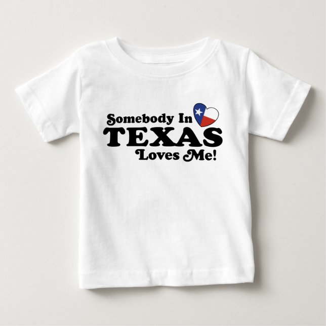 T-shirt Pour Bébé Quelqu'Un Au Texas M'Aime (Devant)