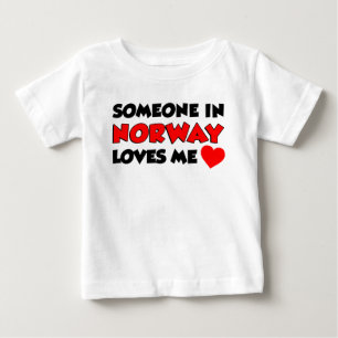 T-shirt Pour Bébé Quelqu'Un En Norvège M'Aime
