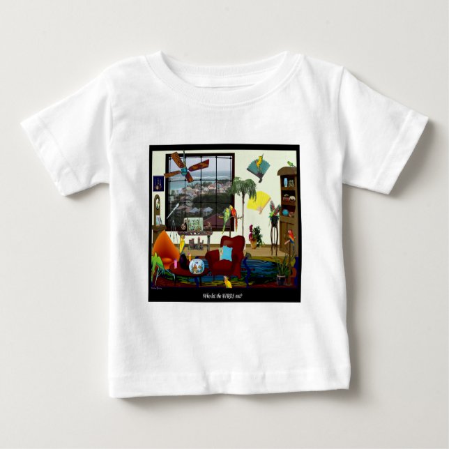 T-shirt Pour Bébé Qui a laissé les OISEAUX ? Bébé T wow (Devant)