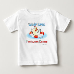 T-shirt Pour Bébé Quoi qu'il Flotte votre poulet 2