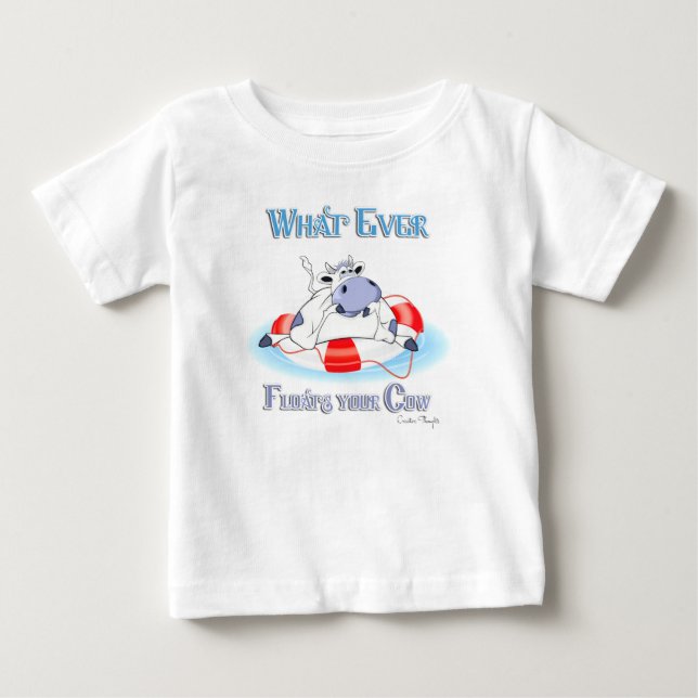 T-shirt Pour Bébé Quoi qu'il flotte votre vache 3 (Devant)