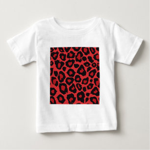 T-shirt Pour Bébé RAB Rockabilly Imprimé Léopard Rouge Noir