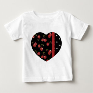 T-shirt Pour Bébé RAB Rockabilly Très Cerises Noires