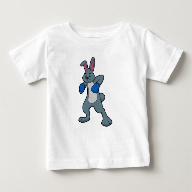 T-shirt Pour Bébé Rabbit en boîte avec gants de boxe (Devant)