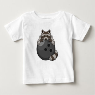 T-shirt Pour Bébé Raccoon à Bowling avec Bowling