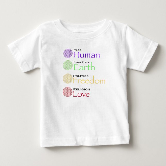 T-shirt Pour Bébé Race : Lieu De Naissance Humaine : Politique De La (Devant)