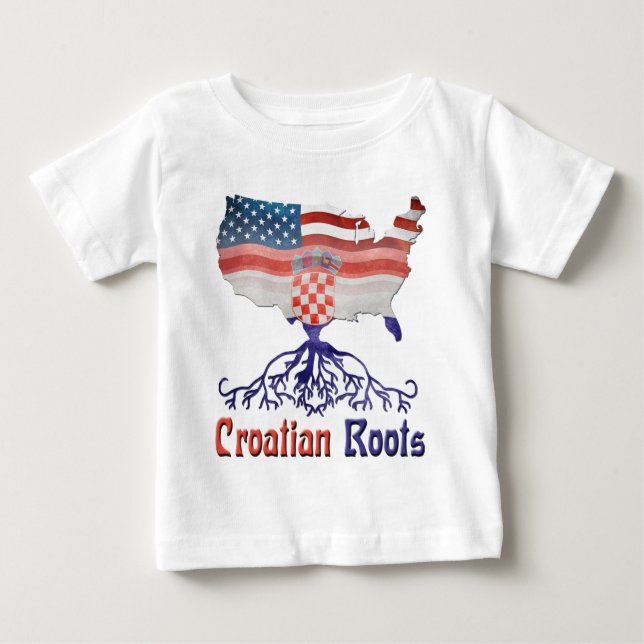 T-shirt Pour Bébé Racines croates américaines (Devant)
