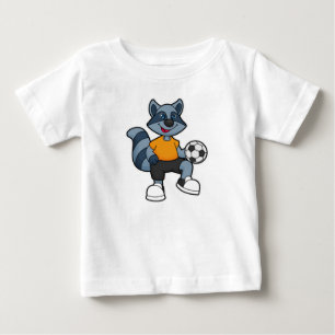 T-shirt Pour Bébé Racon comme joueur de football avec balle de footb