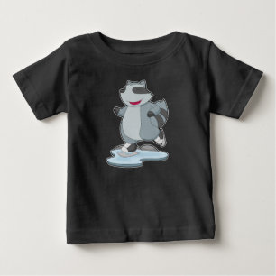 T-shirt Pour Bébé Racoon Patinage sur glace Patinage sur glace Patin