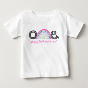 T-shirt Pour Bébé Rad Rainbow Girl's 1st Birthday Party mignonne ONE