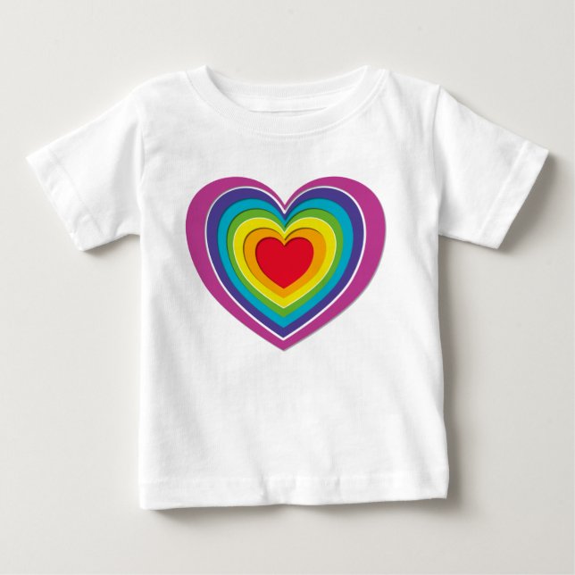 T-shirt Pour Bébé Rainbow Heart Tee (Devant)