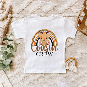 T-shirt Pour Bébé Rainbow Leopard Christmas Cousin Cute Reindeer