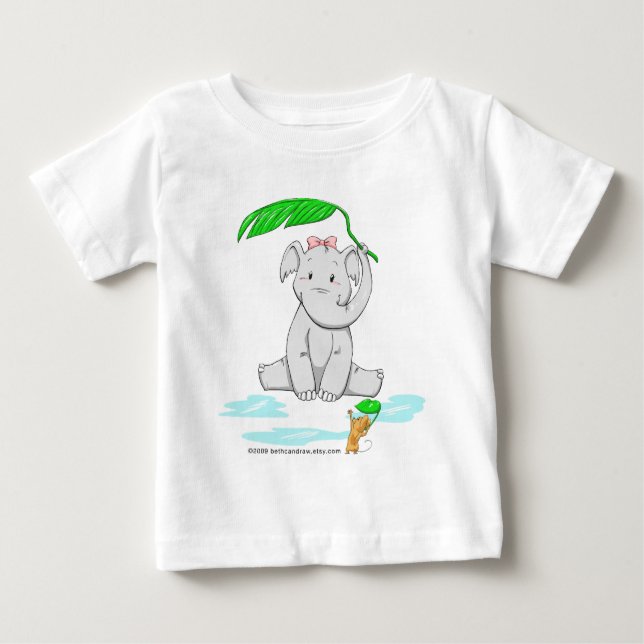 T-shirt Pour Bébé Rainy Day Elephant (Devant)