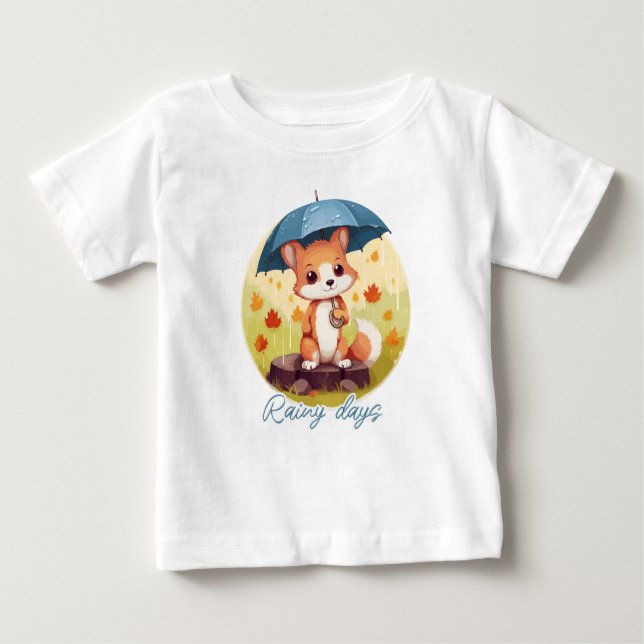 T-shirt Pour Bébé Rainy days (Devant)
