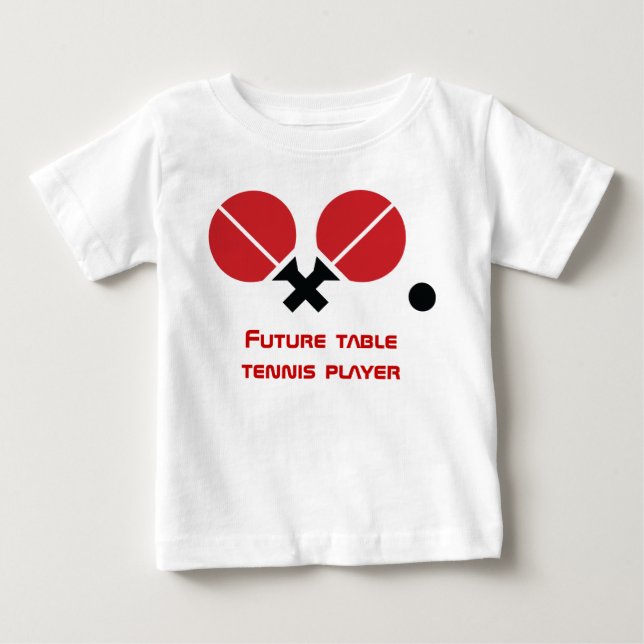 T-shirt Pour Bébé Raquettes de ping-pong, ballon (Devant)