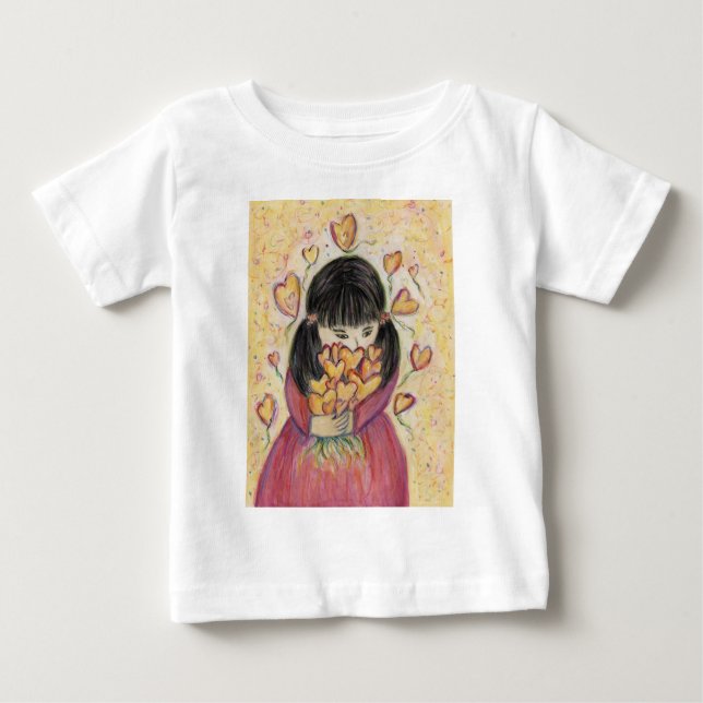 T-shirt Pour Bébé Rassembler Coeurs d'Amour Art Chemise personnalisé (Devant)