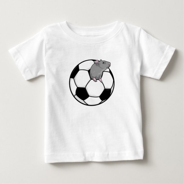 T-shirt Pour Bébé Rat avec balle de football (Devant)