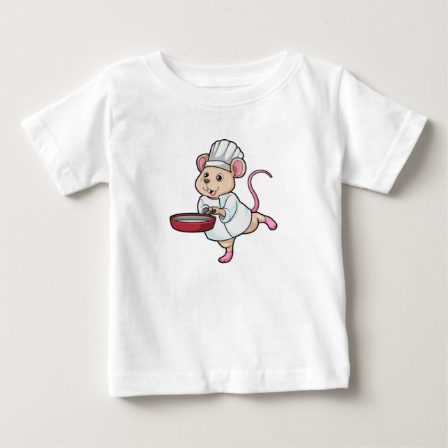 T-shirt Pour Bébé Rat comme Cuire avec Pan & Cuisine casquette (Devant)