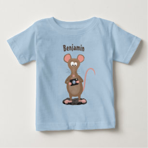 T-shirt Pour Bébé Rat drôle avec dessin animé de la caméra