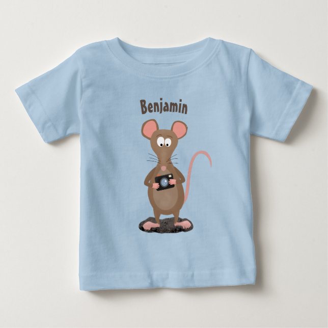 T-shirt Pour Bébé Rat drôle avec dessin animé de la caméra (Devant)