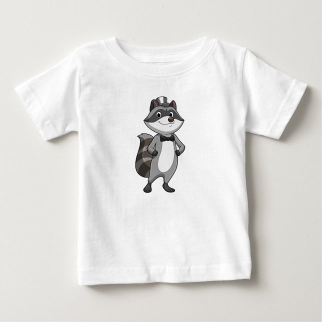 T-shirt Pour Bébé Raton laveur en marié avec cravate (Devant)