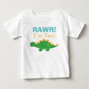 T-shirt Pour Bébé Rawr, I am Two, mignon dinosaure pour bébés