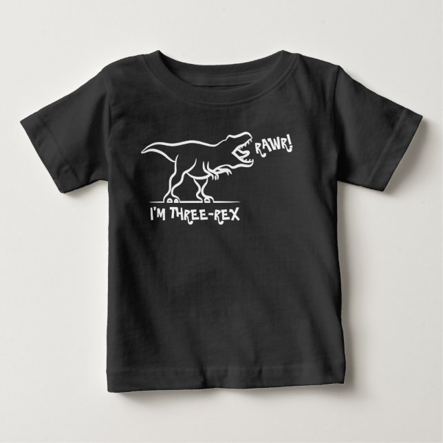 T-shirt Pour Bébé Rawr I'm Three -Rex 3e Birthday Dinosaur Shirt,  (Devant)