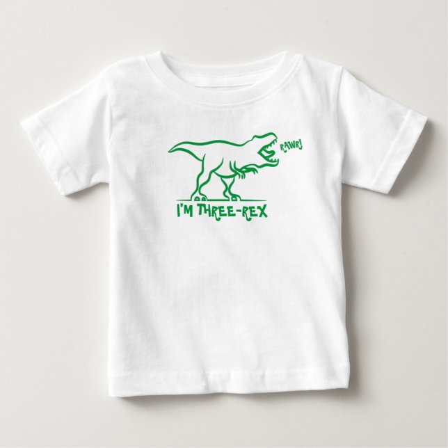 T-shirt Pour Bébé Rawr je suis Trois -Rex Chemise d'anniversaire de  (Devant)