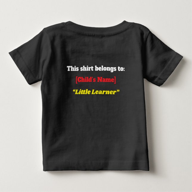 T-shirt Pour Bébé "Ready to Learn, Ready to Shine!" – Cute Kindergar (Dos)