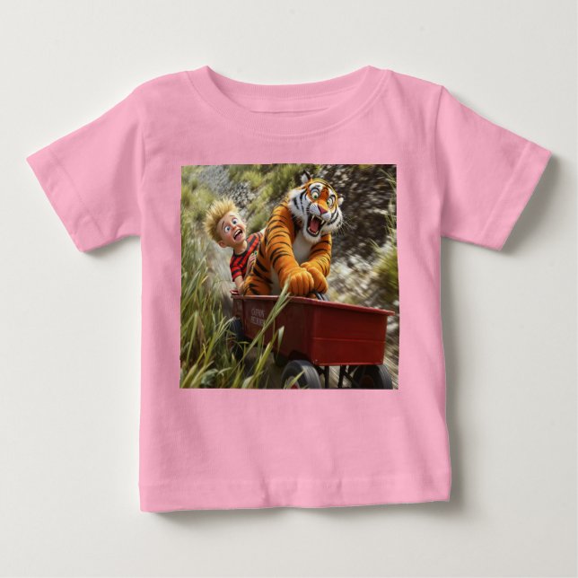 T-shirt Pour Bébé Realistic Calvin and Hobbes Baby Tee (Devant)
