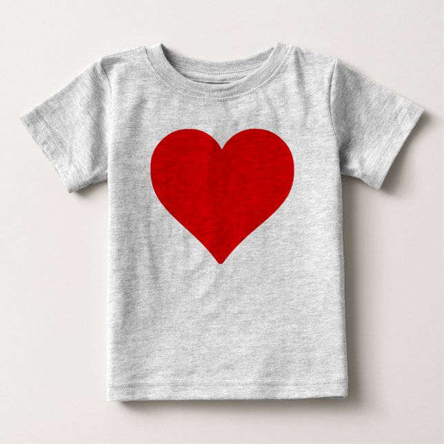 T-shirt Pour Bébé Red Heart Shape Love Classic Simple Minimalisme (Devant)