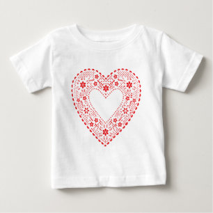 T-shirt Pour Bébé Red Lace Heart