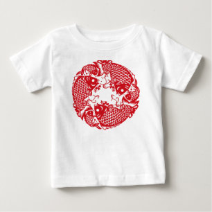 T-shirt Pour Bébé Red Whirling Koi Carp Fish Group Baby Tutu B