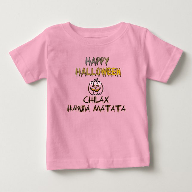 T-shirt Pour Bébé Refroidissez et détendez-vous Happy Halloween Coll (Devant)